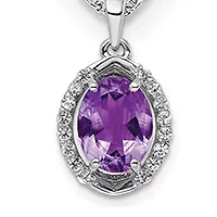 1.75 ct. t.w. Amethyst and White Topaz with 2-inch Extension Necklace in Rhodium-plated Sterling Silver