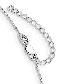 2.6 ct. t.w. Swiss Blue Topaz and White Topaz with 2 Inch Extension Necklace in Rhodium Plated Sterling Silver