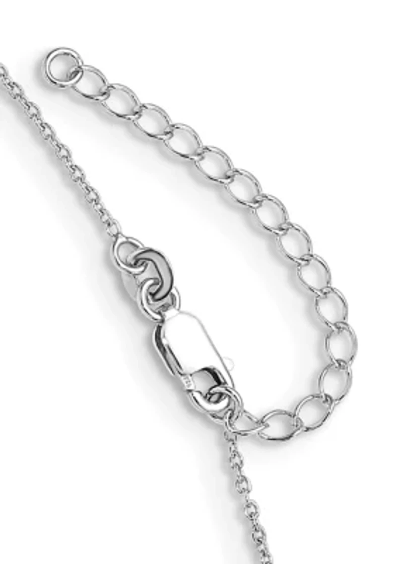 1/2 ct. t.w. Citrine and White Topaz Double Circle Pendant with 18-Inch Cable Chain in Rhodium-Plated Sterling Silver