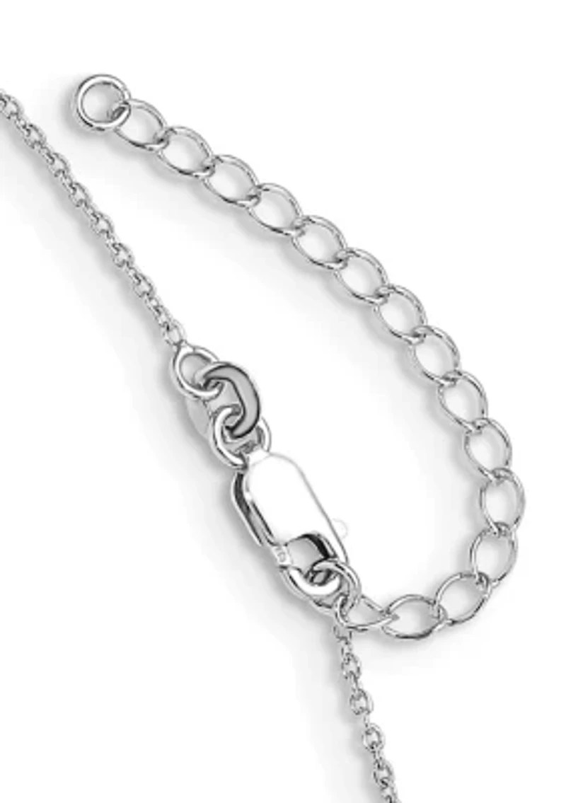 7/8 ct. t.w. Garnet and White Topaz Double Circle Pendant with 18-Inch Cable Chain in Rhodium-Plated Sterling Silver