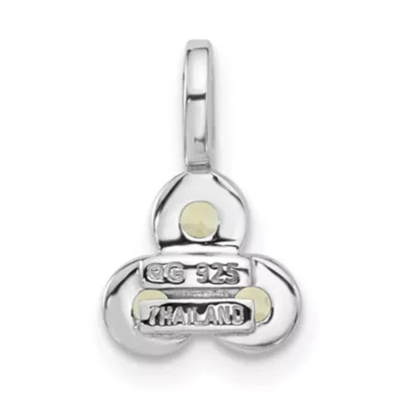 1/5 ct. t.w. Peridot Pendant in Rhodium-plated Sterling Silver