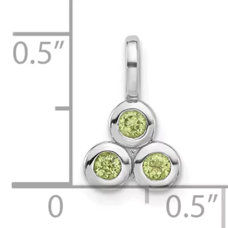 1/5 ct. t.w. Peridot Pendant in Rhodium-plated Sterling Silver