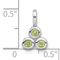 1/5 ct. t.w. Peridot Pendant in Rhodium-plated Sterling Silver