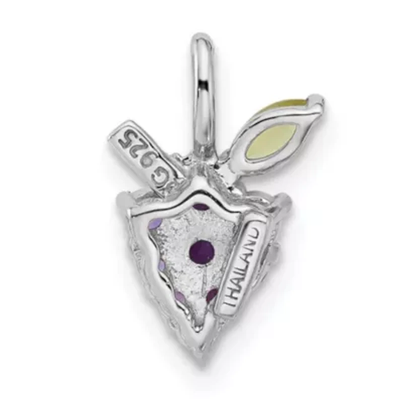 1/5 ct. t.w. Amethyst and 1/10 ct. t.w. Peridot Grapes Pendant in Rhodium-plated Sterling Silver