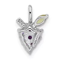 1/5 ct. t.w. Amethyst and 1/10 ct. t.w. Peridot Grapes Pendant in Rhodium-plated Sterling Silver
