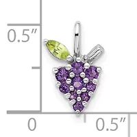 1/5 ct. t.w. Amethyst and 1/10 ct. t.w. Peridot Grapes Pendant in Rhodium-plated Sterling Silver