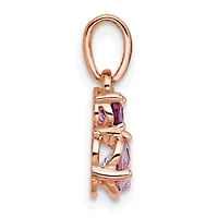 1/5 ct. t.w. Amethyst, 1/6 ct. t.w. Rhodolite Garnet and 1/4 ct. t.w. Quartz Pendant in Rose Gold-plated Sterling Silver