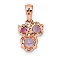 1/5 ct. t.w. Amethyst, 1/6 ct. t.w. Rhodolite Garnet and 1/4 ct. t.w. Quartz Pendant in Rose Gold-plated Sterling Silver