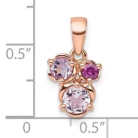 1/5 ct. t.w. Amethyst, 1/6 ct. t.w. Rhodolite Garnet and 1/4 ct. t.w. Quartz Pendant in Rose Gold-plated Sterling Silver