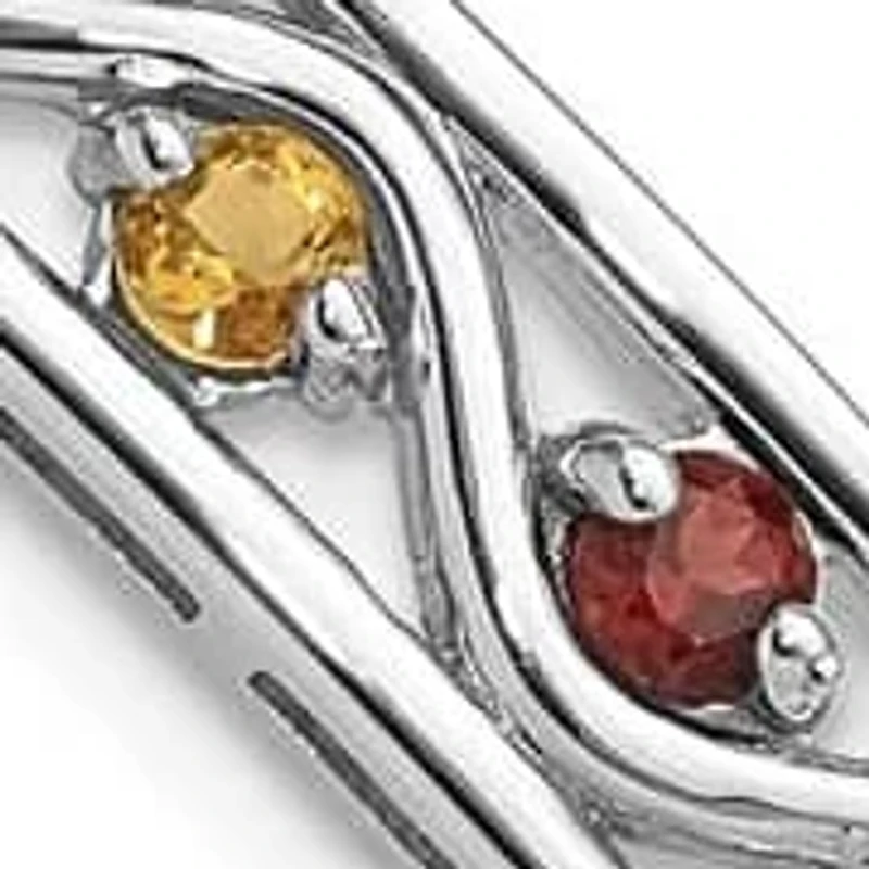 3/4 ct. t.w. Multi Gemstone Rainbow 7.5" Bracelet in Rhodium-plated Sterling Silver