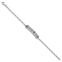 3/4 ct. t.w. Multi Gemstone Rainbow 7.5" Bracelet in Rhodium-plated Sterling Silver