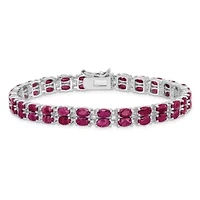 21.6 ct. t.w. Ruby Bracelet in Rhodium-plated Sterling Silver