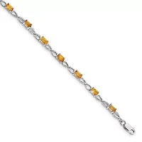 2.85 ct. t.w. Citrine Bracelet in Rhodium-plated Sterling Silver