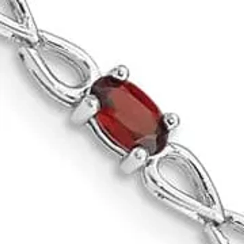 3.74 ct. t.w. Garnet Bracelet in Rhodium-plated Sterling Silver