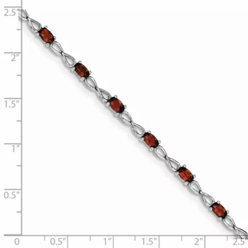 3.74 ct. t.w. Garnet Bracelet in Rhodium-plated Sterling Silver
