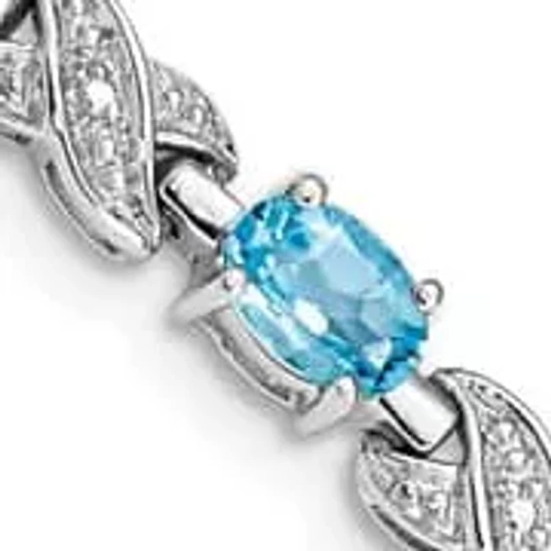 5.7 ct. t.w. Blue Topaz Bracelet in Rhodium-plated Sterling Silver