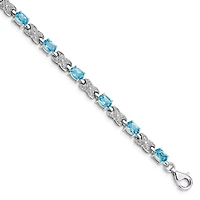 5.7 ct. t.w. Blue Topaz Bracelet in Rhodium-plated Sterling Silver