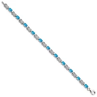 5.7 ct. t.w. Blue Topaz Bracelet in Rhodium-plated Sterling Silver