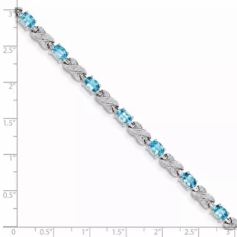 5.7 ct. t.w. Blue Topaz Bracelet in Rhodium-plated Sterling Silver
