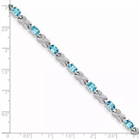 5.7 ct. t.w. Blue Topaz Bracelet in Rhodium-plated Sterling Silver
