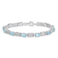 5.7 ct. t.w. Blue Topaz Bracelet in Rhodium-plated Sterling Silver