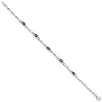 1.58 ct. t.w. Sapphire and 0.01 ct. t.w. Diamond Bracelet in Rhodium-plated Sterling Silver