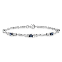 1.58 ct. t.w. Sapphire and 0.01 ct. t.w. Diamond Bracelet in Rhodium-plated Sterling Silver