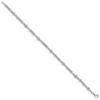 1.14 ct. t.w. Aquamarine and Diamond Accent Bracelet in Rhodium-plated Sterling Silver