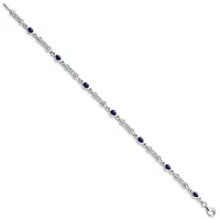 1.59 ct. t.w. Sapphire and 0.07 ct. t.w. Diamond Bracelet in Rhodium-plated Sterling Silver