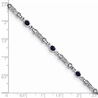 1.59 ct. t.w. Sapphire and 0.07 ct. t.w. Diamond Bracelet in Rhodium-plated Sterling Silver