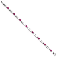 1.81 ct. t.w. Composite Ruby and 0.01 ct. t.w. Diamond Bracelet in Rhodium-plated Sterling Silver