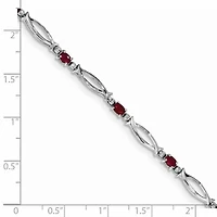 1.81 ct. t.w. Composite Ruby and 0.01 ct. t.w. Diamond Bracelet in Rhodium-plated Sterling Silver