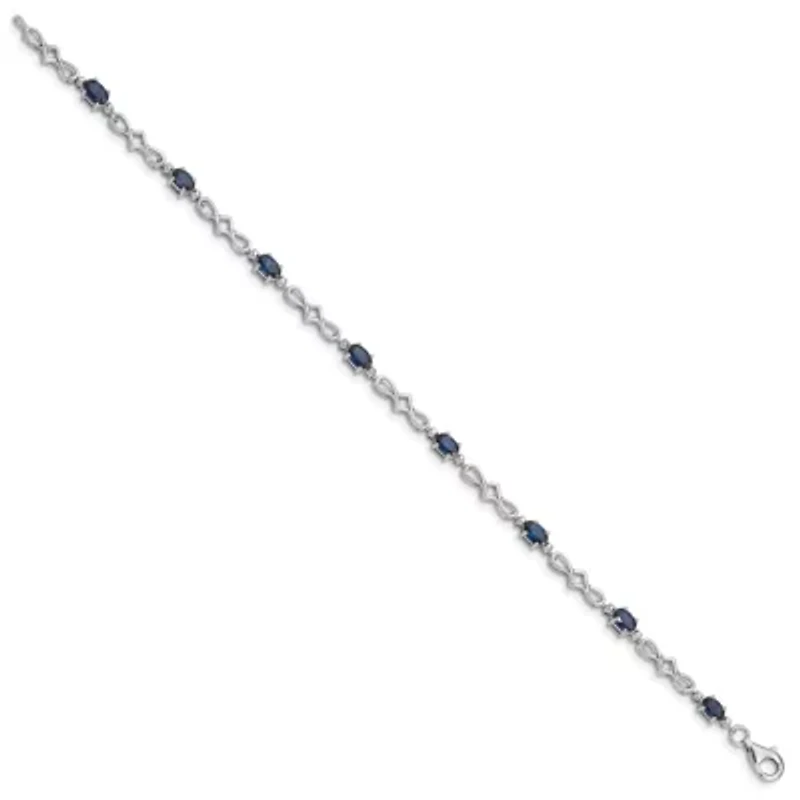 2.52 ct. t.w. Sapphire and 0.01 ct. t.w. Diamond Bracelet in Rhodium-plated Sterling Silver