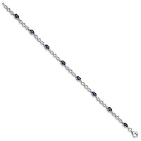 2.52 ct. t.w. Sapphire and 0.01 ct. t.w. Diamond Bracelet in Rhodium-plated Sterling Silver