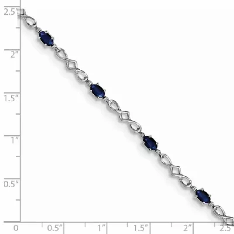 2.52 ct. t.w. Sapphire and 0.01 ct. t.w. Diamond Bracelet in Rhodium-plated Sterling Silver
