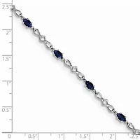 2.52 ct. t.w. Sapphire and 0.01 ct. t.w. Diamond Bracelet in Rhodium-plated Sterling Silver