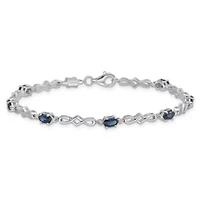 2.52 ct. t.w. Sapphire and 0.01 ct. t.w. Diamond Bracelet in Rhodium-plated Sterling Silver