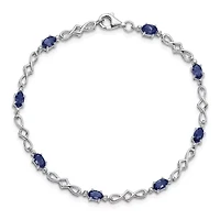 2.52 ct. t.w. Sapphire and 0.01 ct. t.w. Diamond Bracelet in Rhodium-plated Sterling Silver