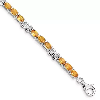 7.36 ct. t.w. Citrine Bracelet in Rhodium-plated Sterling Silver