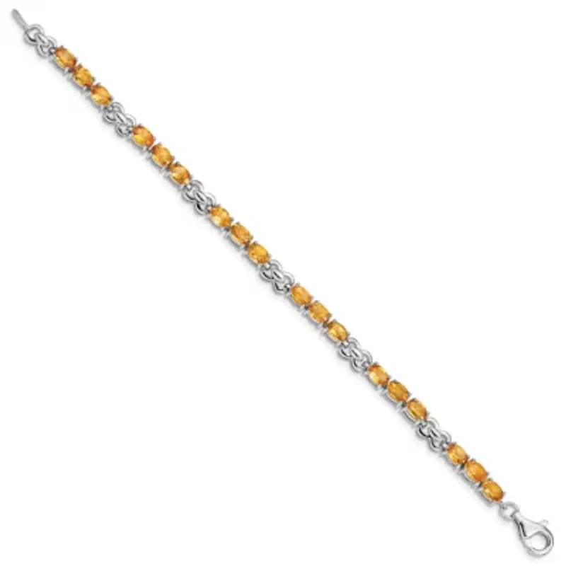 7.36 ct. t.w. Citrine Bracelet in Rhodium-plated Sterling Silver