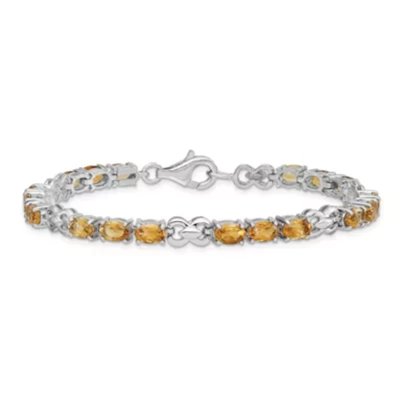 7.36 ct. t.w. Citrine Bracelet in Rhodium-plated Sterling Silver