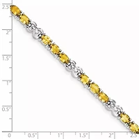 7.36 ct. t.w. Citrine Bracelet in Rhodium-plated Sterling Silver