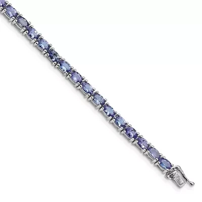 8.4 ct. t.w. Tanzanite Bracelet in Rhodium-plated Sterling Silver