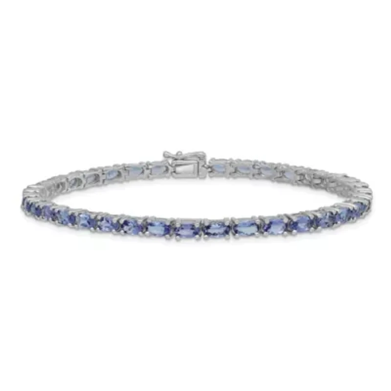 8.4 ct. t.w. Tanzanite Bracelet in Rhodium-plated Sterling Silver