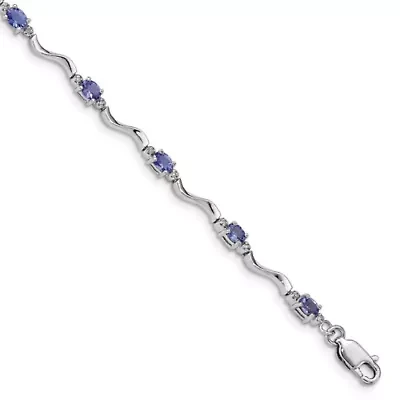 2 ct. t.w. Tanzanite and Diamond Accent Bracelet in Rhodium-plated Sterling Silver