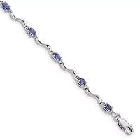 2 ct. t.w. Tanzanite and Diamond Accent Bracelet in Rhodium-plated Sterling Silver
