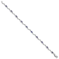 2 ct. t.w. Tanzanite and Diamond Accent Bracelet in Rhodium-plated Sterling Silver
