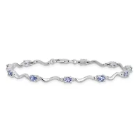 2 ct. t.w. Tanzanite and Diamond Accent Bracelet in Rhodium-plated Sterling Silver