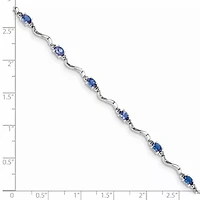 2 ct. t.w. Tanzanite and Diamond Accent Bracelet in Rhodium-plated Sterling Silver
