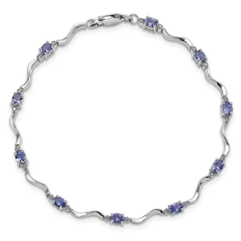 2 ct. t.w. Tanzanite and Diamond Accent Bracelet in Rhodium-plated Sterling Silver
